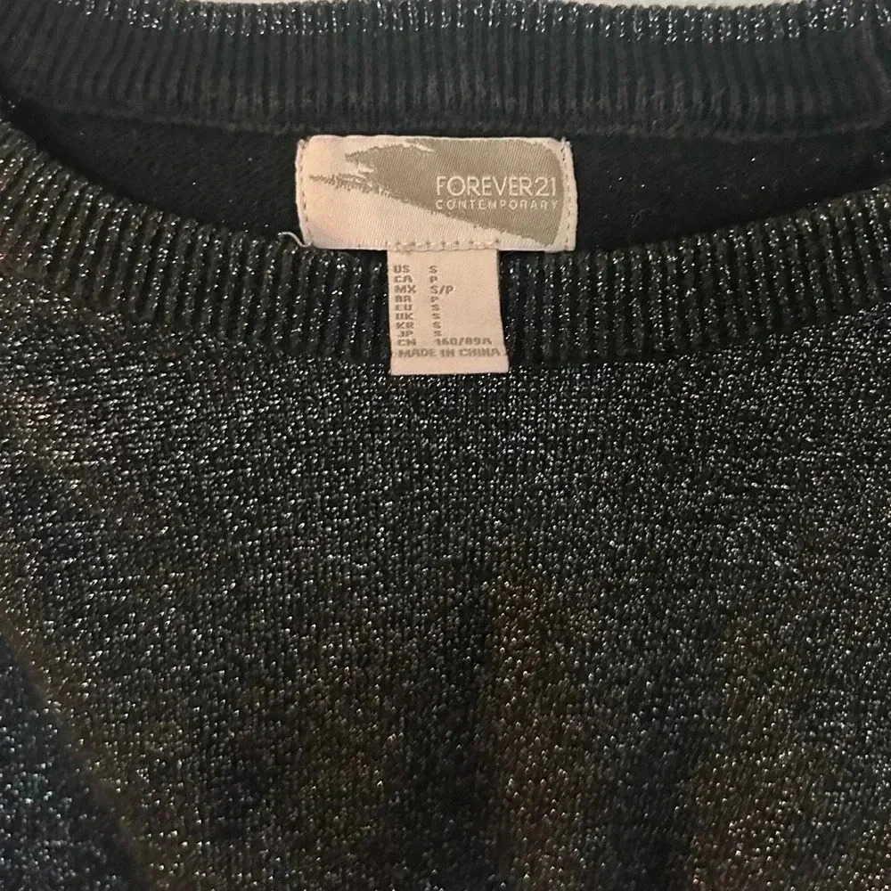 Forever 21  black glittery‎ sweater - Picture 3 of 4